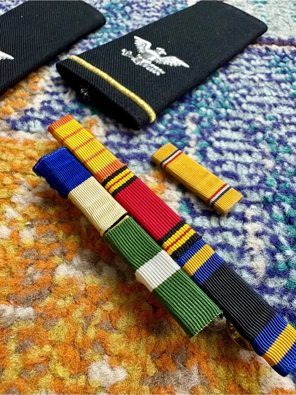 U.S. Navy Officer Shoulder Boards with Service Ribbons